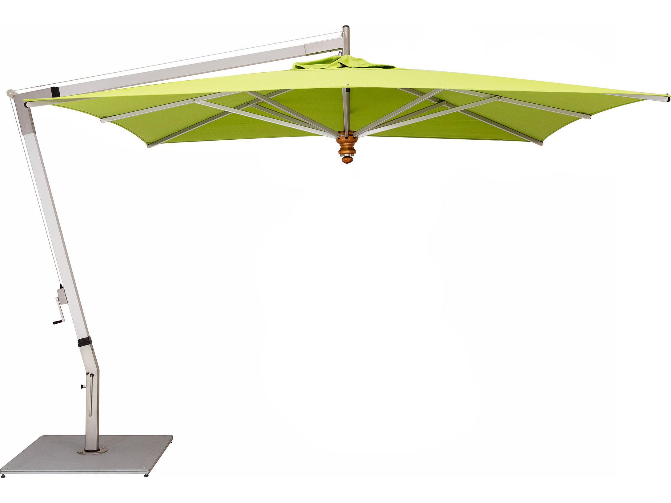Woodline Shade Solutions Pendulum Aluminum Cantilever 13 x 9.8 Foot Rectangular Crank Lift Outdoor Umbrella