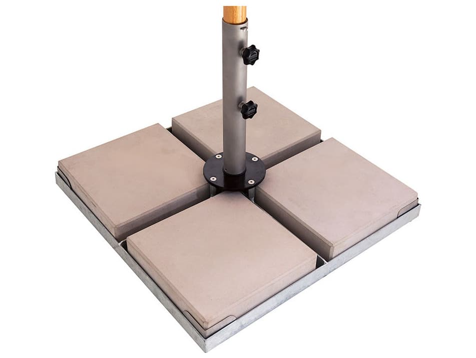 Woodline Shade Solutions Paver Base + Spigot Base Plate + 70mm (2 3/4'') Stainless Steel tube