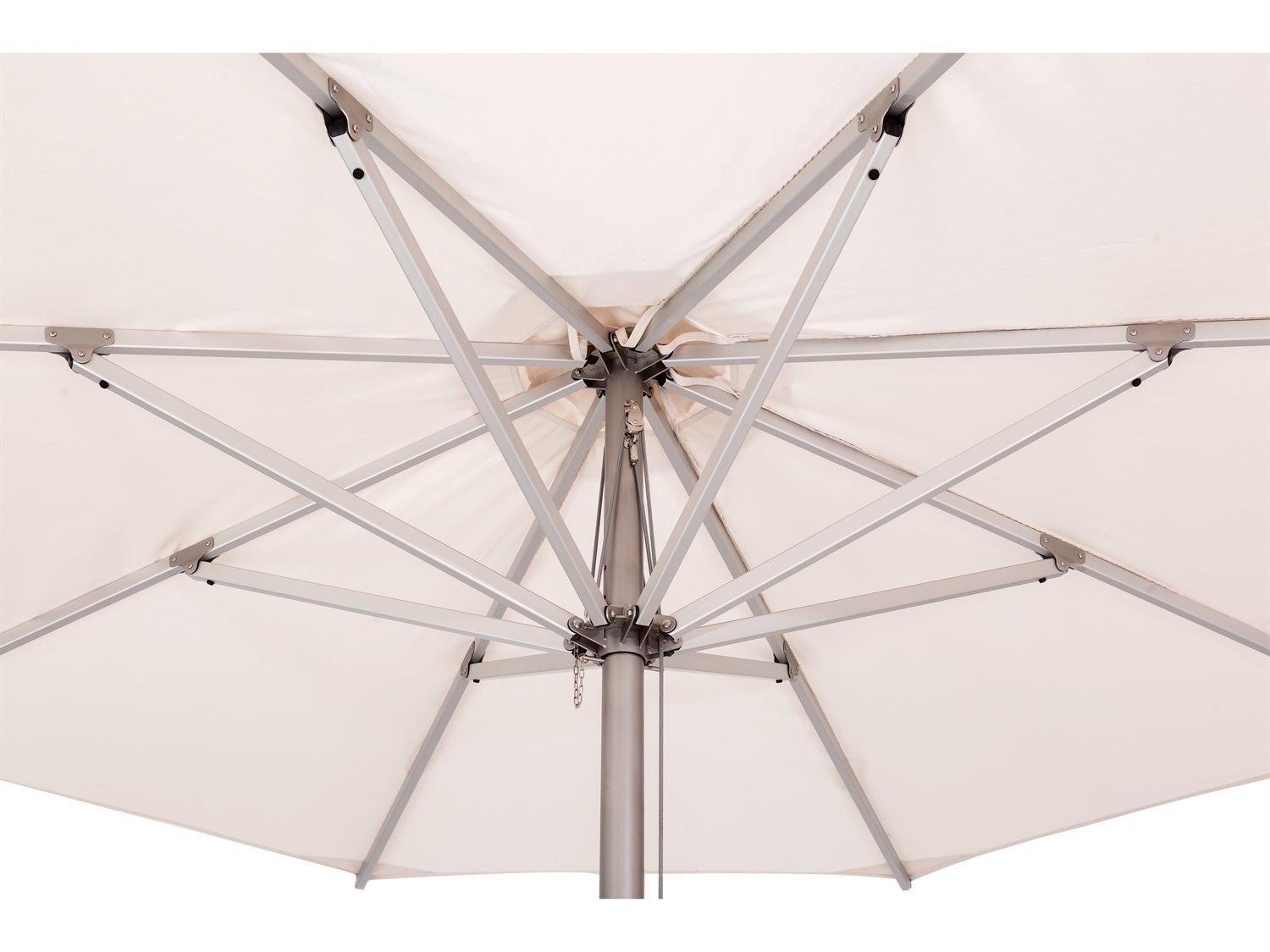 Woodline Shade Solutions Storm Aluminum 9.8 Foot Square Pulley Lift Outdoor Patio Umbrella