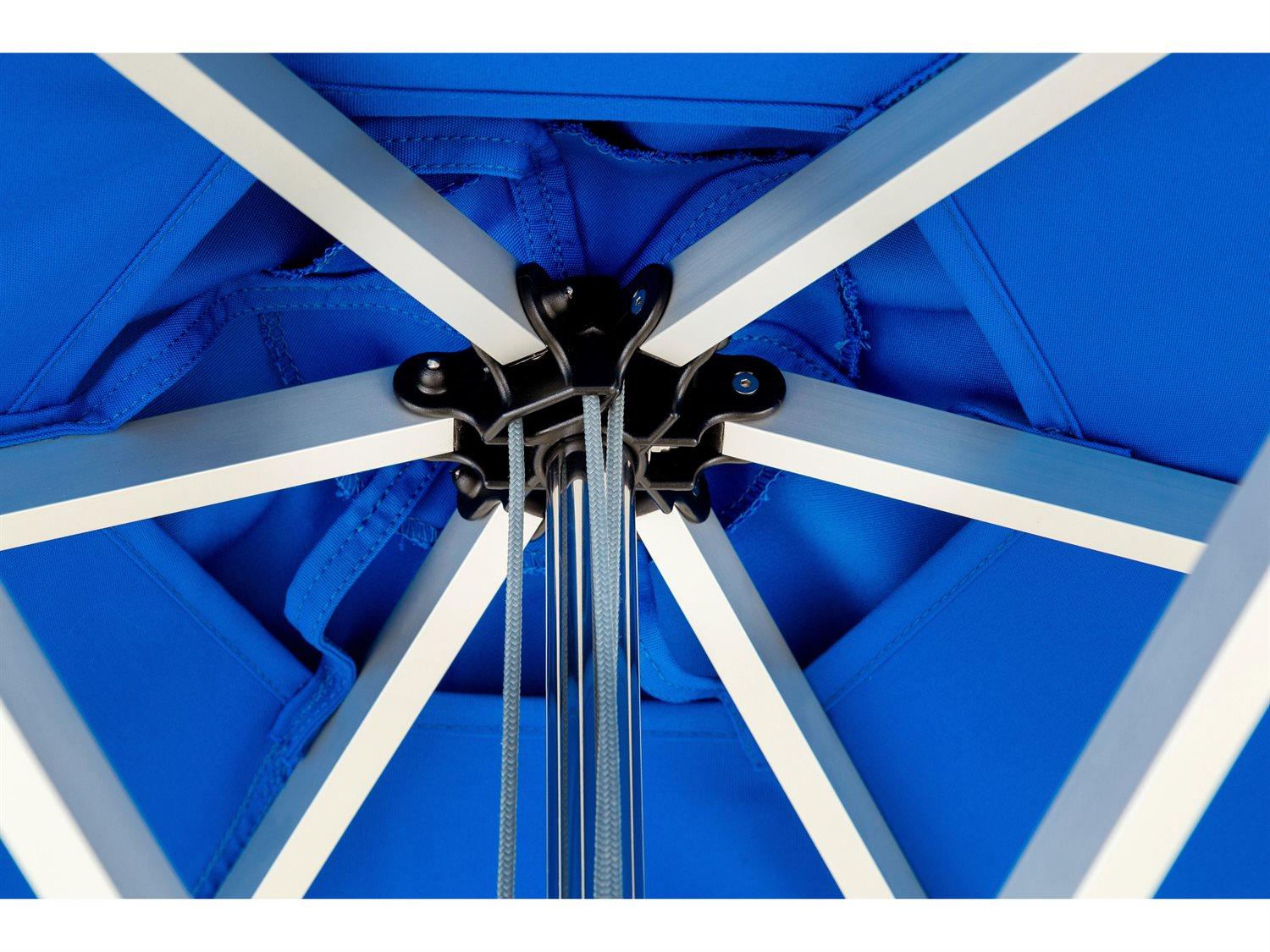 Woodline Shade Solutions Swift Stainless Steel Telescopic 8 Foot Hexagon Pulley Lift Outdoor Umbrella