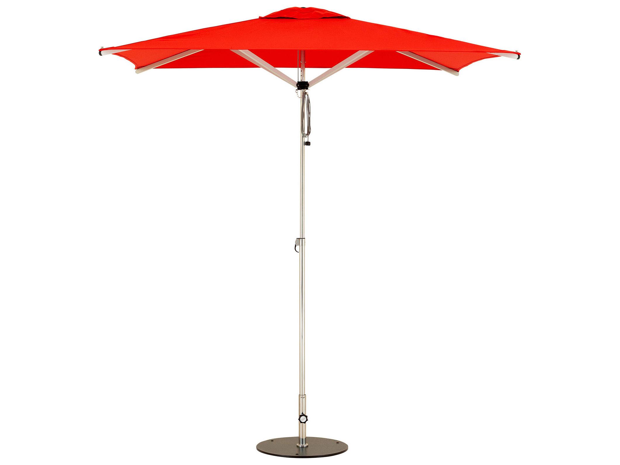 Woodline Shade Solutions Swift Stainless Steel NonTelescopic 6.6 Foot Square Pulley Lift Outdoor Umbrella
