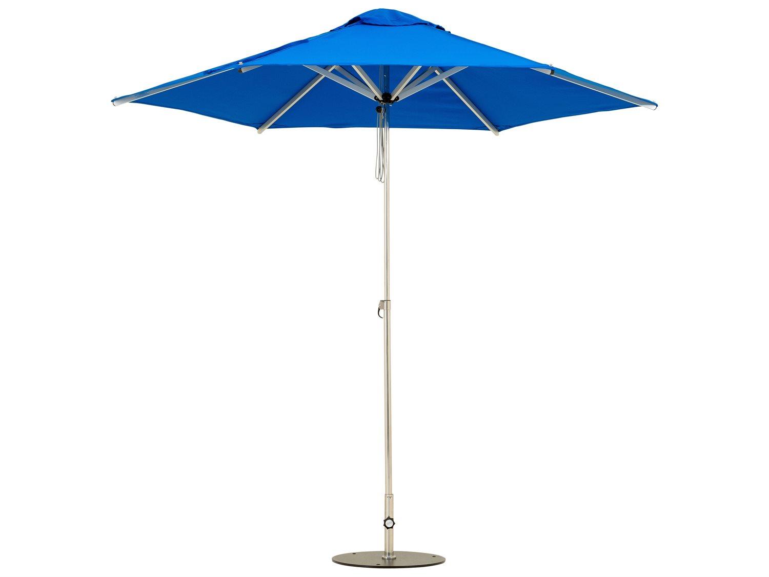 Woodline Shade Solutions Swift Stainless Steel Telescopic 8 Foot Hexagon Pulley Lift Outdoor Umbrella