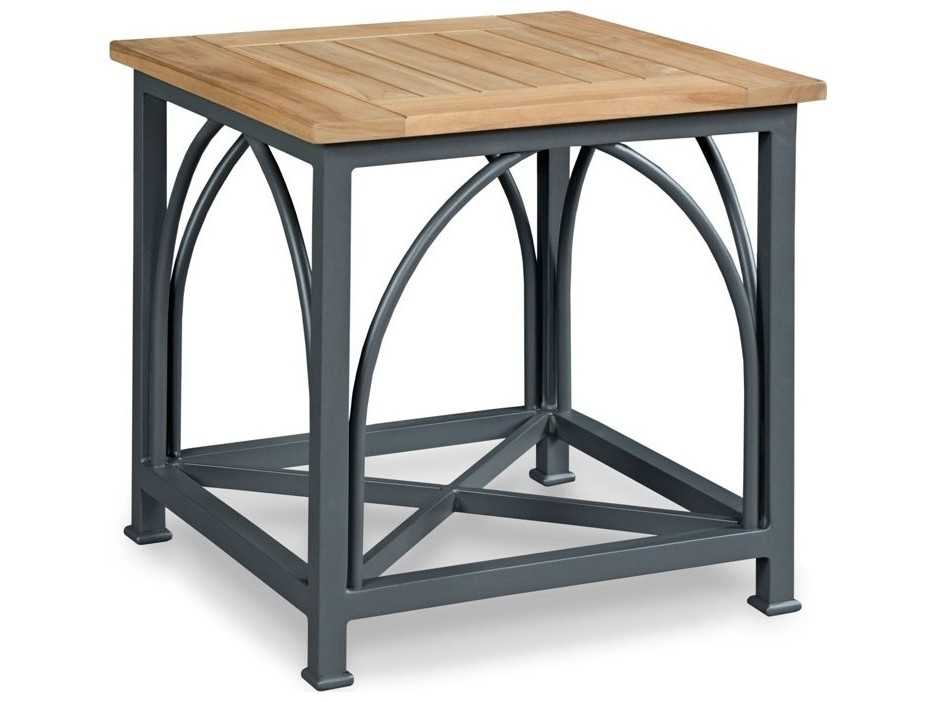 Woodbridge Outdoor Jupiter Natural Teak / Graphite Gray Aluminum Square End Table