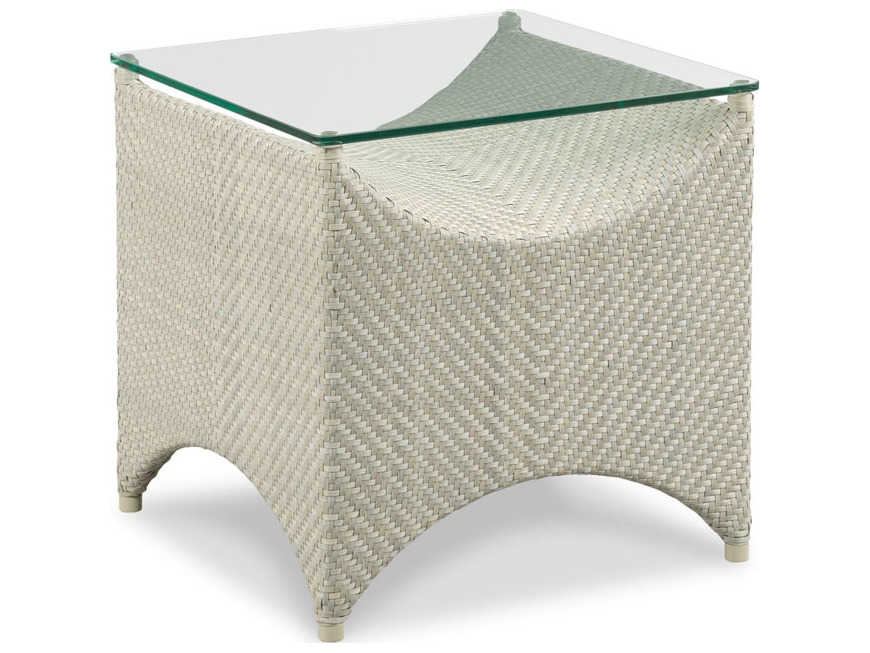 Woodbridge Outdoor Saint Lucia Floral Gray Wicker Square End Table