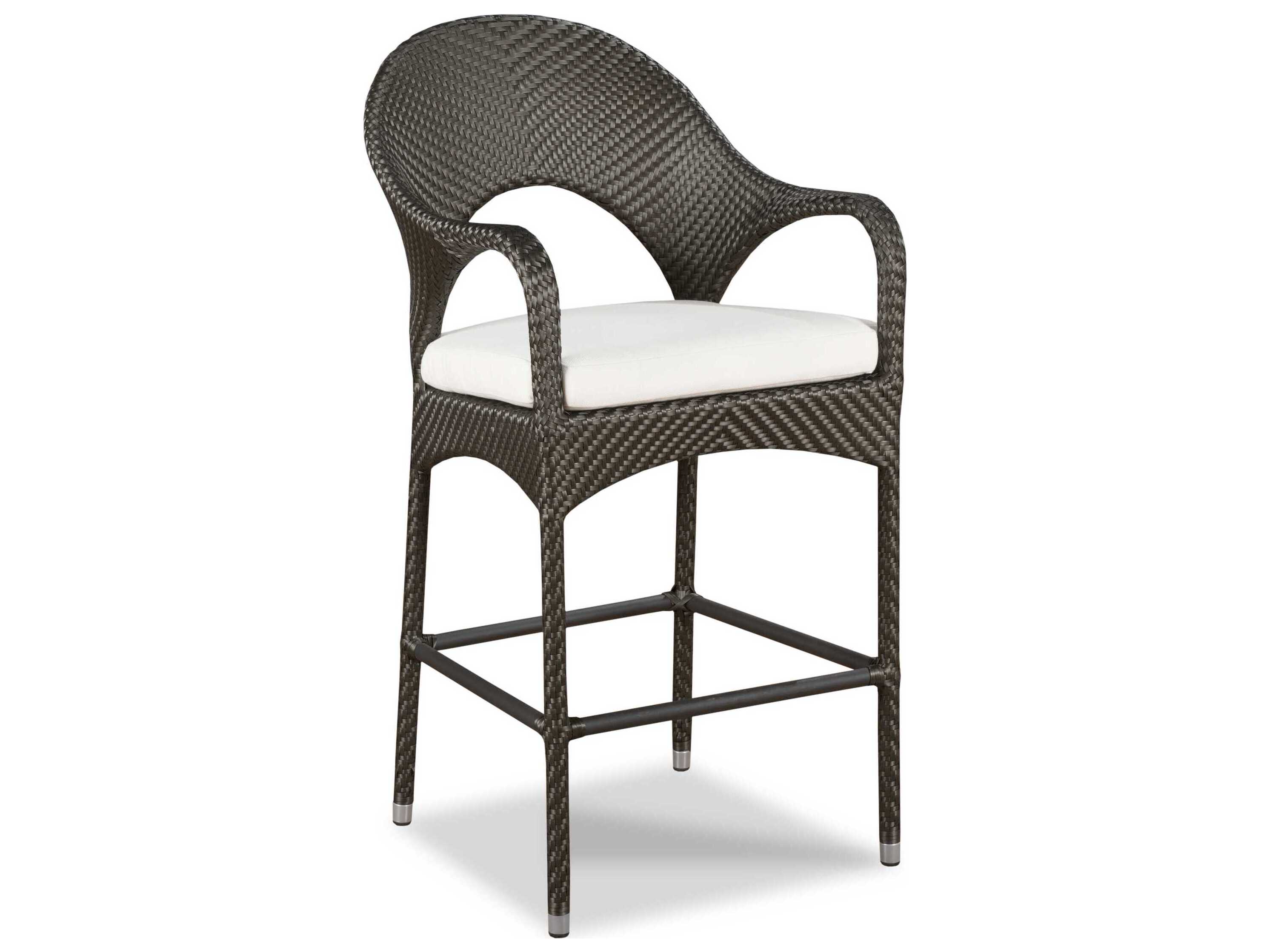 Woodbridge Outdoor Saint Lucia Espressop Aluminum Wicker Cushion Bar Stool