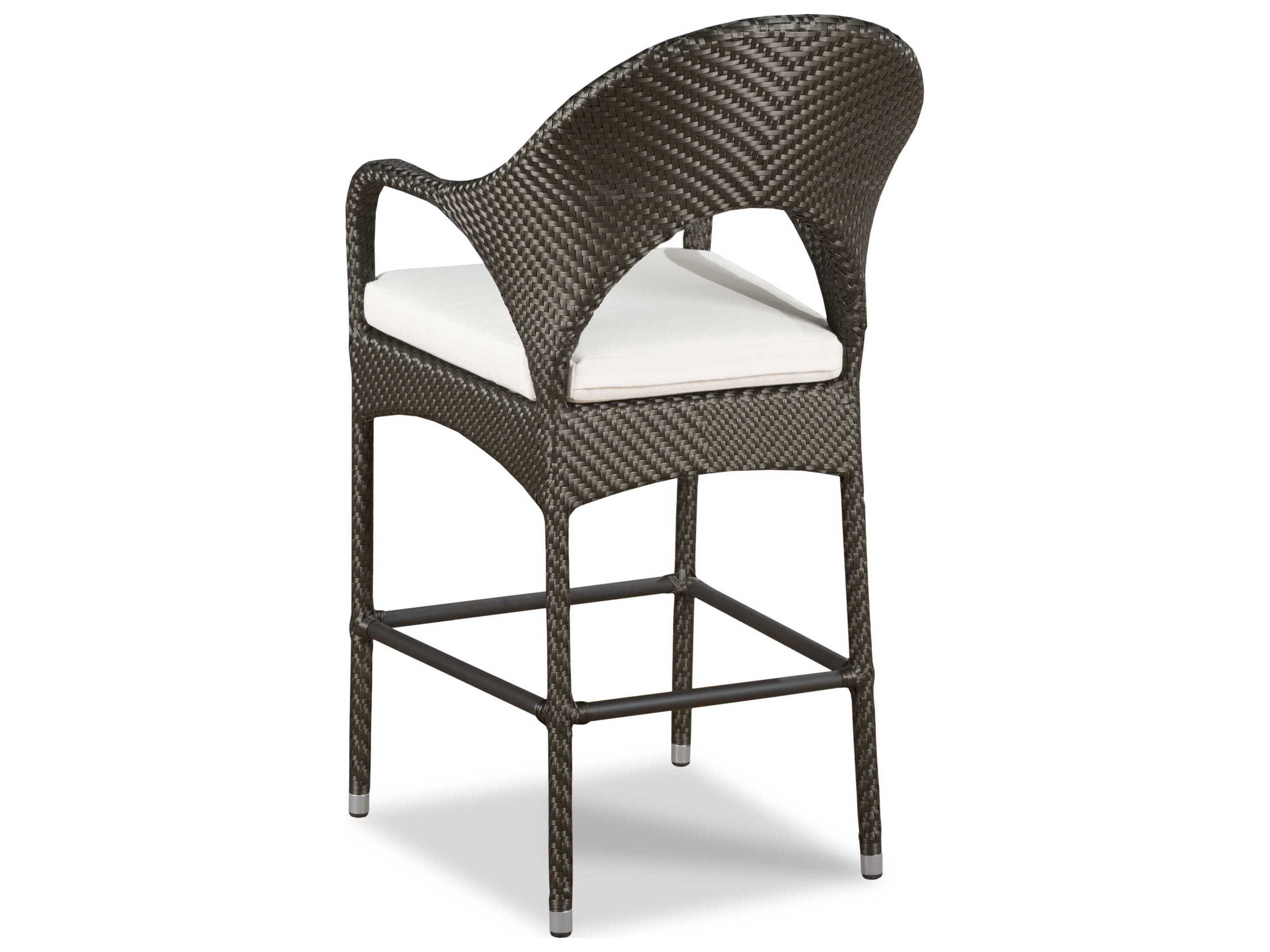Woodbridge Outdoor Saint Lucia Espressop Aluminum Wicker Cushion Bar Stool