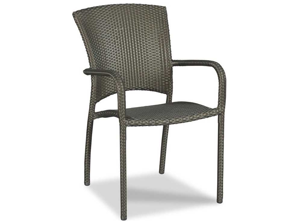 Woodbridge Outdoor Cafe Espresso Aluminum Wicker Dining Chair