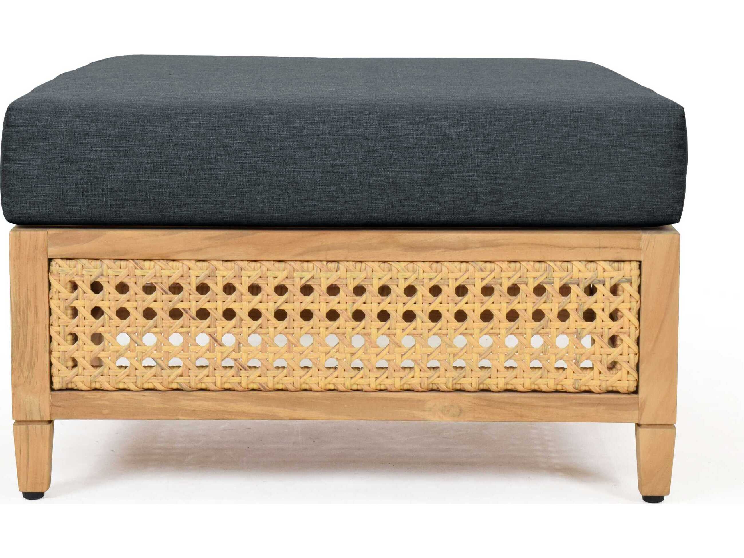 Woodbridge Outdoor Jupiter Natural Teak Cushion Ottoman