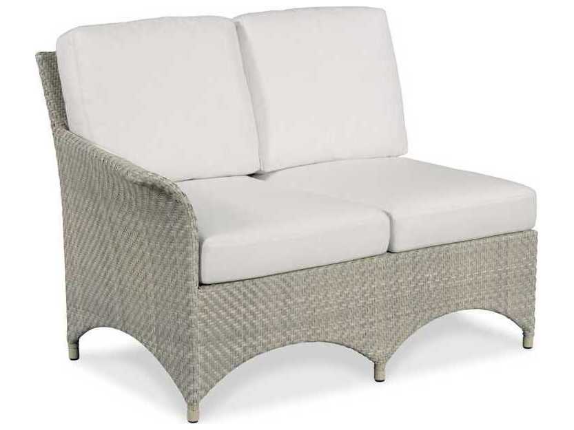 Woodbridge Outdoor Saint Lucia Floral Gray Aluminum Wicker Cushion Loveseat