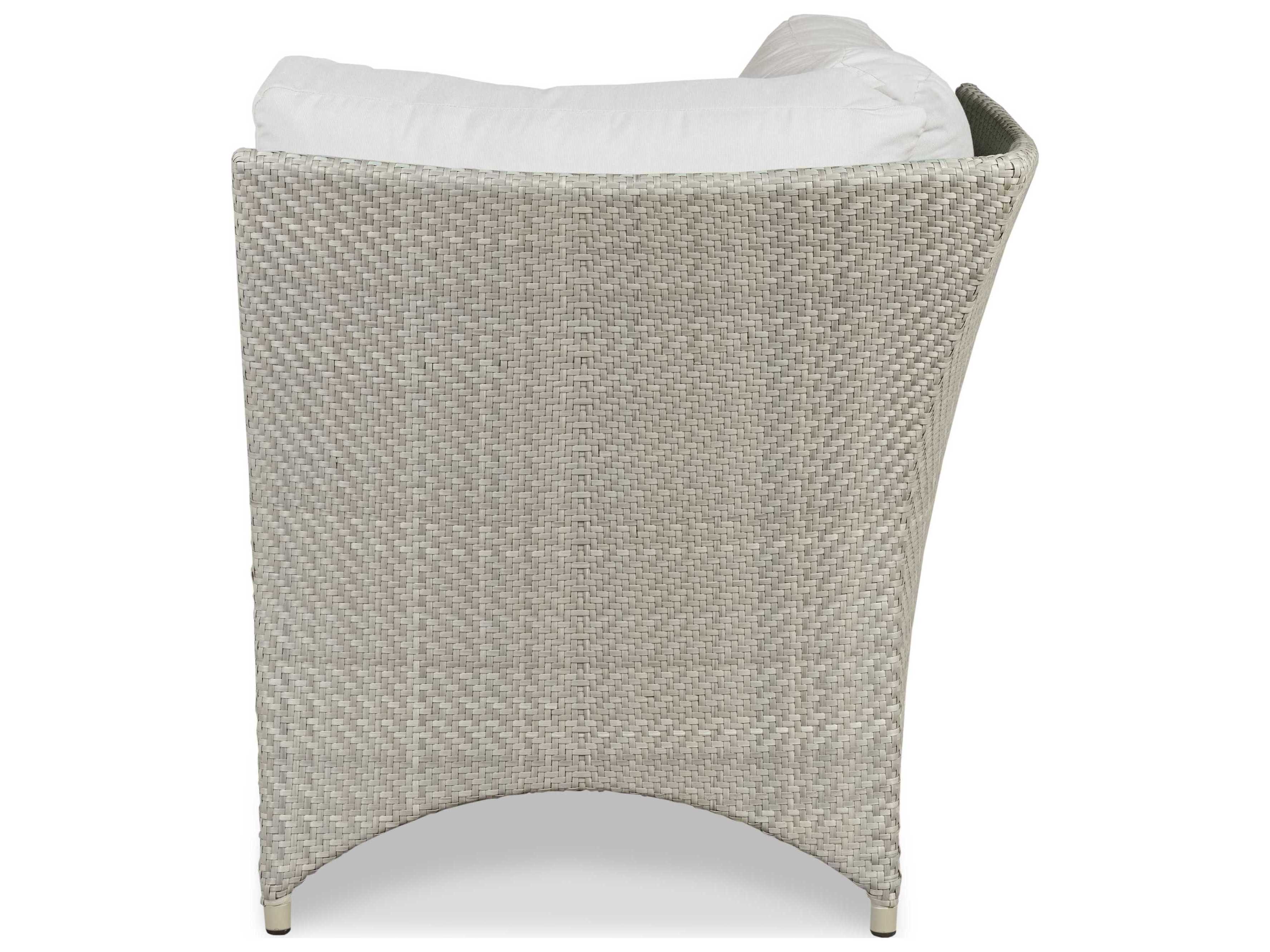 Woodbridge Outdoor Saint Lucia Floral Gray Aluminum Wicker Cushion Lounge Chair