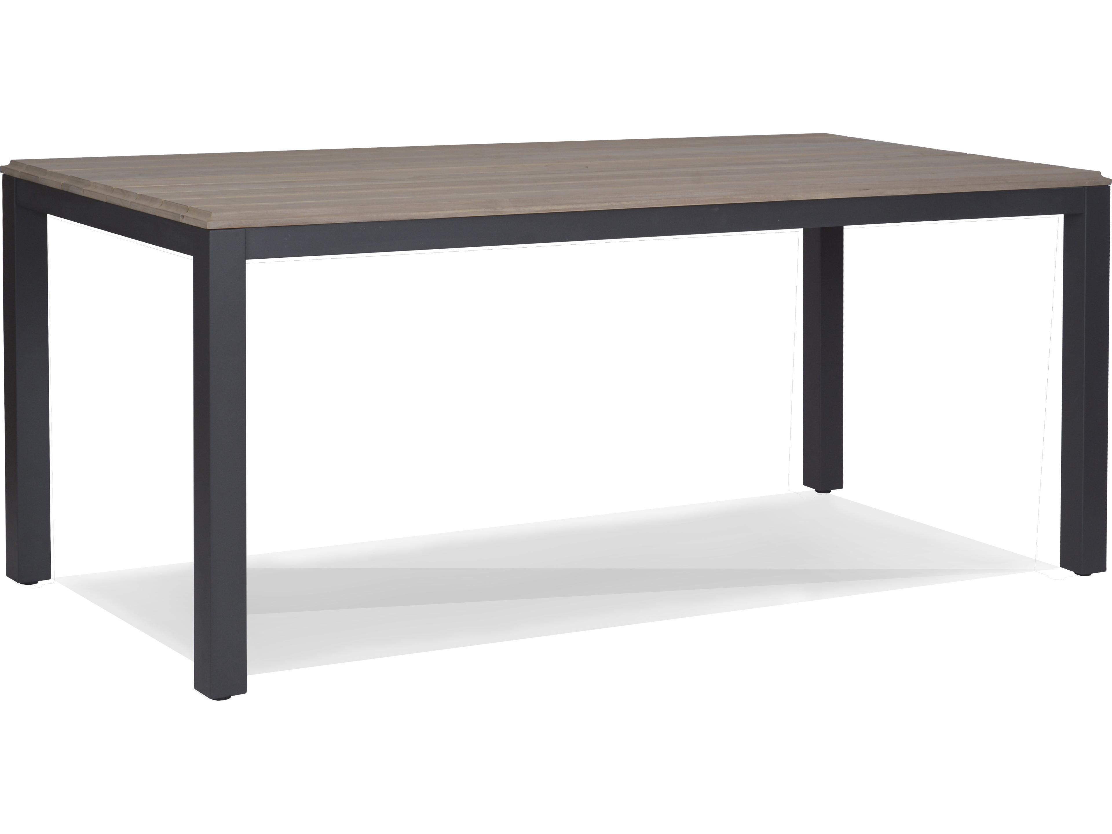 Woodbridge Outdoor Weathered Teak Recycled Plastic Rectangular Dining Table