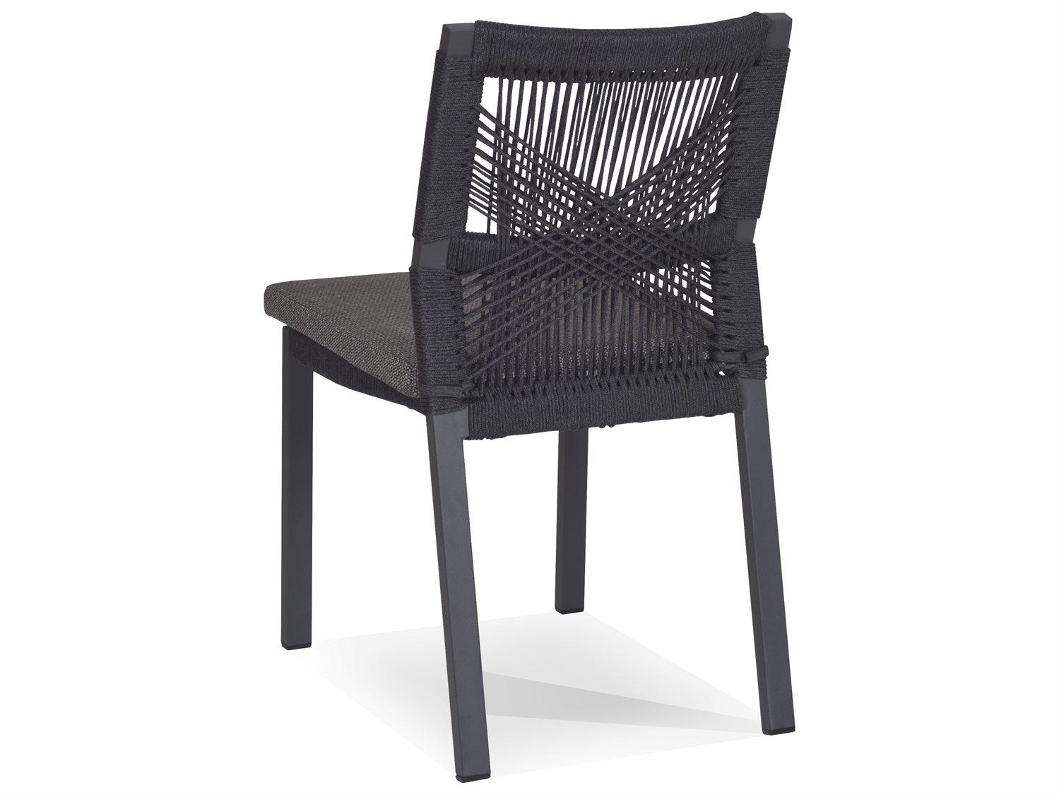 Woodbridge Outdoor Graphite Gray Aluminum Recycled Plastic Cushion Dining Chair
