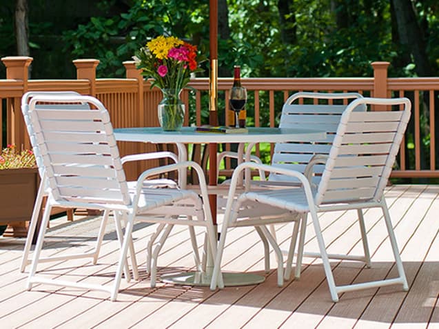 Windward Design Group Country Club Strap Aluminum Patio Dining Set