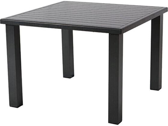 Windward Design Group Apollo Aluminum Square Patio Dining Table with Umbrella Hole