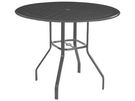 Windward Design Group Newport MGP Round Patio Bar Table with Umbrella Hole