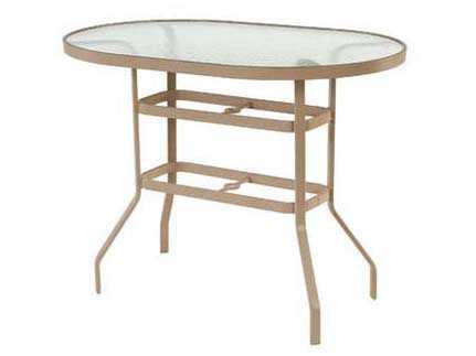 Windward Design Group Glass Top Aluminum Oval Outdoor Bar Table