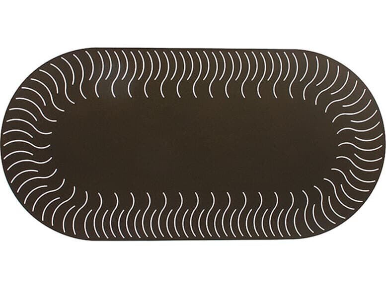 Windward Design Group Sunburst Punched Aluminum Oval Outdoor Bar Table with Umbrella Hole