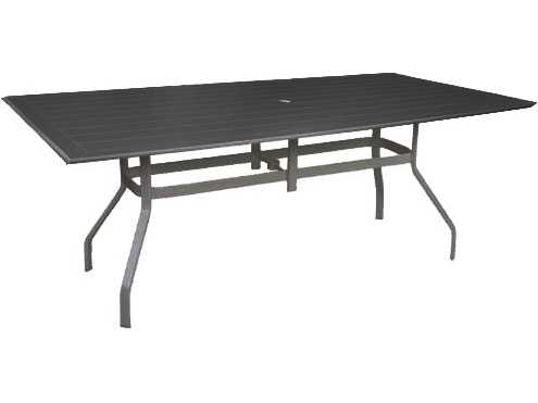 Windward Design Group Newport MGP Rectangular Outdoor Patio Dining Table with Umbrella Hole