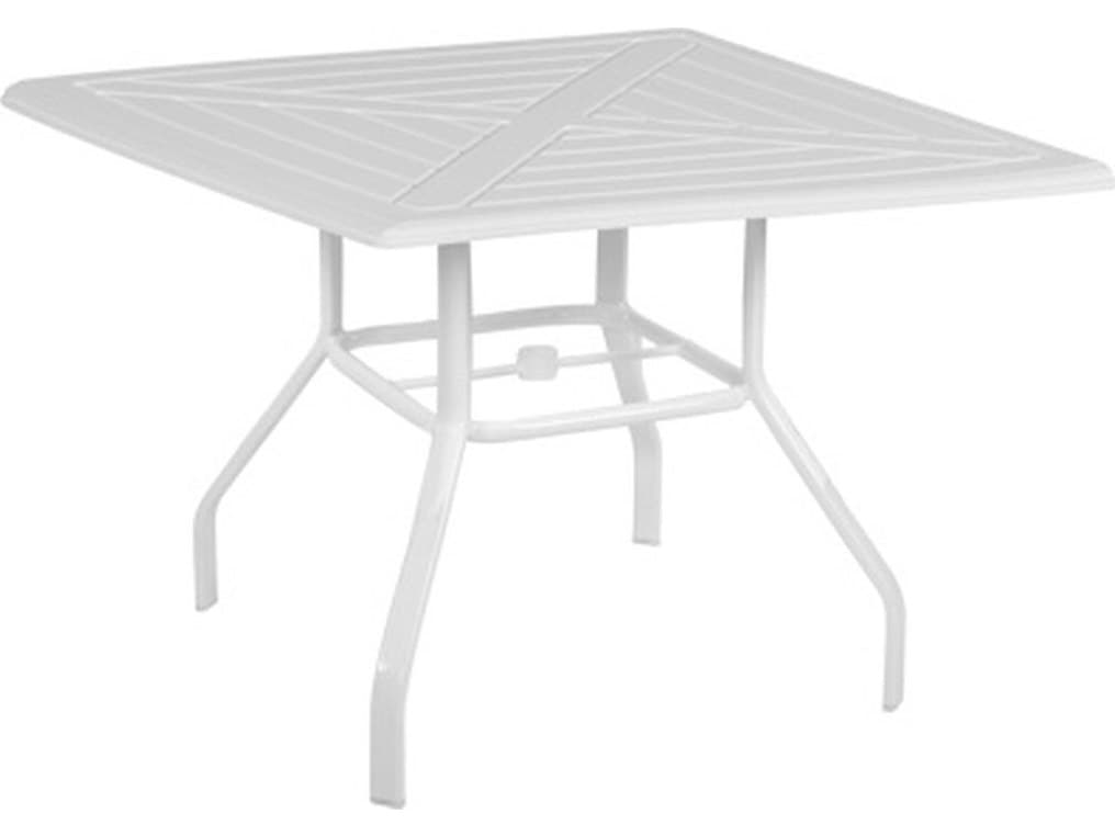Windward Design Group Newport MGP Square Outdoor Patio Dining Table with Umbrella Hole