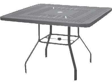 Windward Design Group Napa Punched Aluminum Square Balcony Table with Umbrella Hole