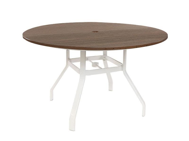 Windward Design Group Lexington Aluminum Round Outdoor Dining Table with Umbrella Hole