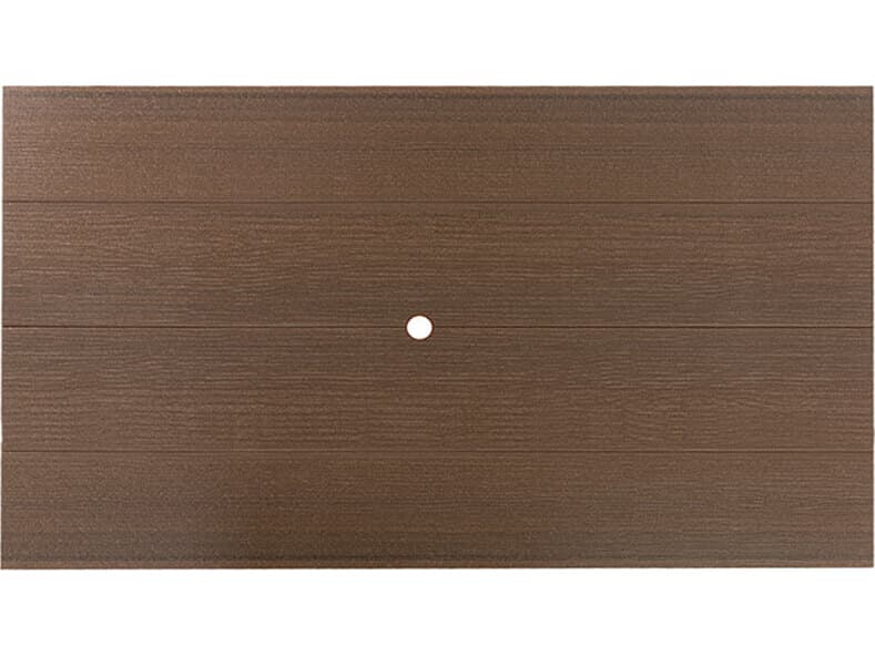 Windward Design Group Lexington Aluminum Rectangular Outdoor Patio Dining Table with Umbrella Hole