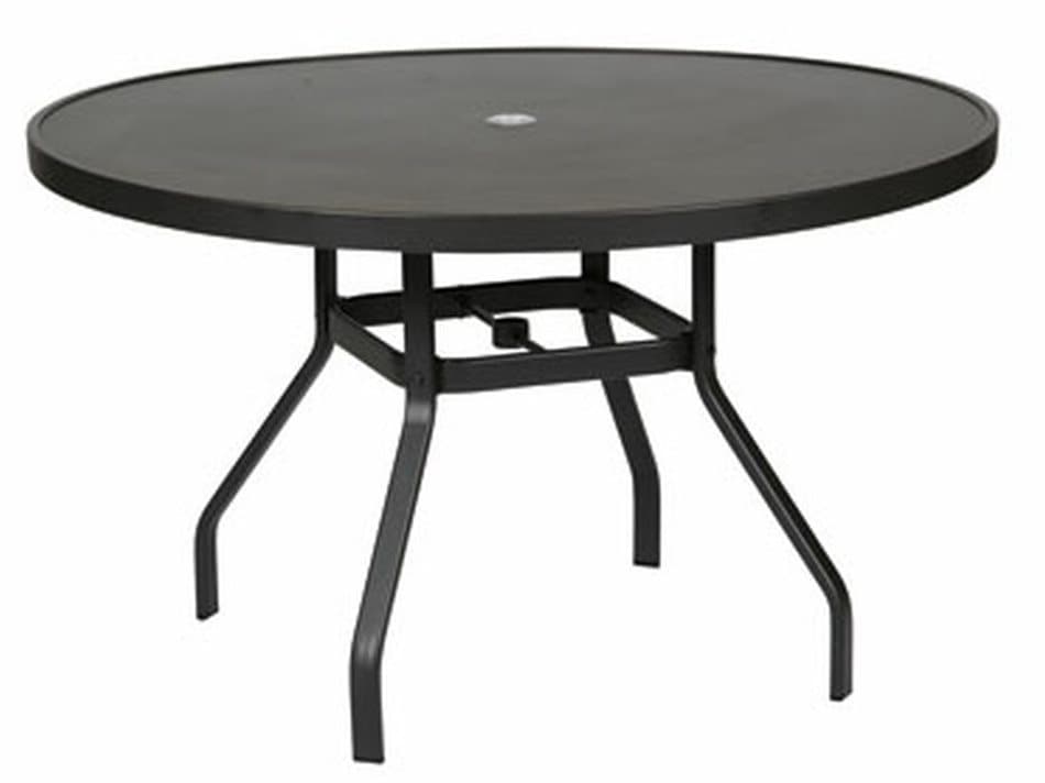 Windward Design Group Avalon II Aluminum Round Patio Dining Table with Umbrella Hole