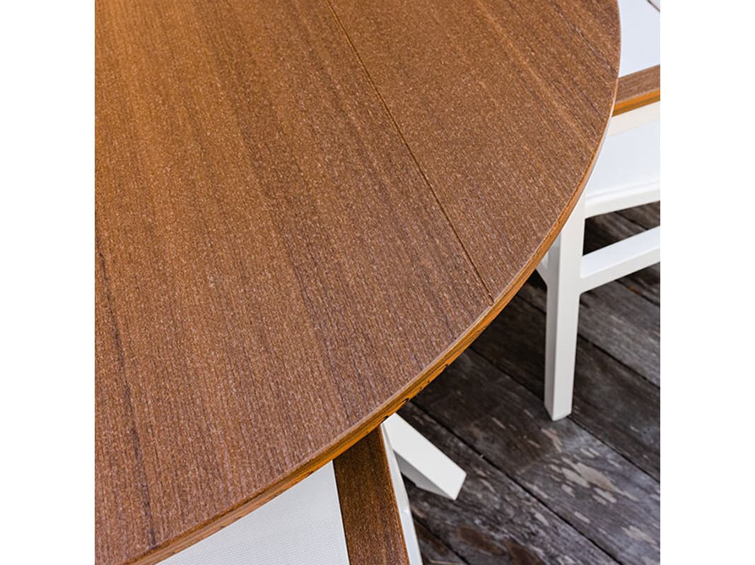 Windward Design Group Lexington Aluminum Round Outdoor Patio Dining Table with Umbrella Hole