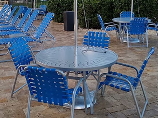 Windward Design Group Neptune Strap Aluminum Patio Dining Set