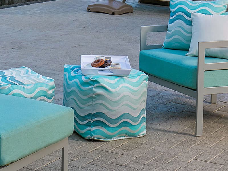 Windward Design Group Poufs Fabric Cushion Outdoor Lounge Set