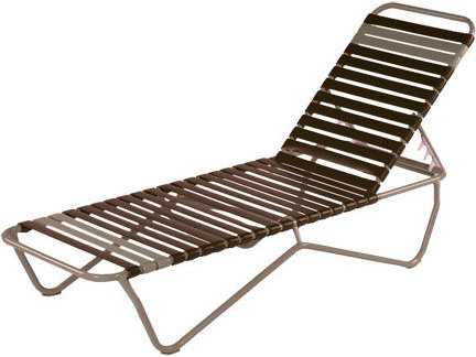 Windward Design Group Aruba Strap Aluminum Stacking Outdoor Chaise Lounge