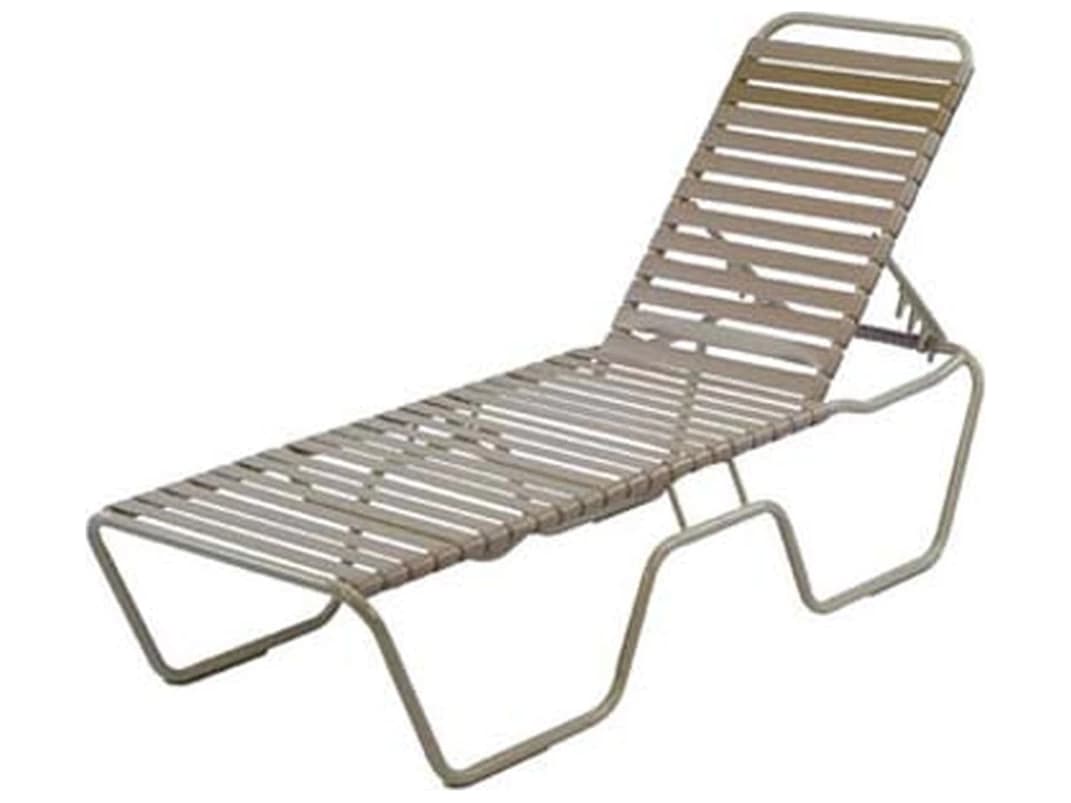 Windward Design Group Country Club Strap Aluminum Armless Patio Chaise Lounge