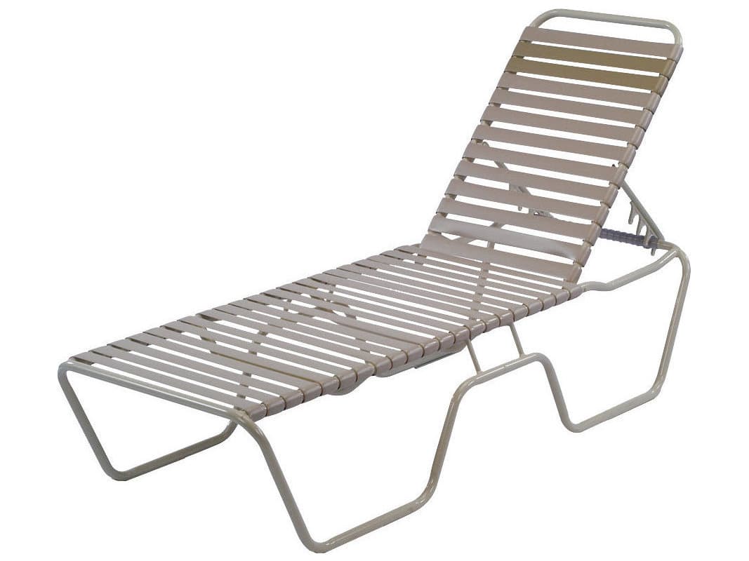 Windward Design Group Country Club Strap Aluminum Armless Outdoor Chaise Lounge