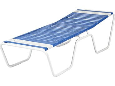 Windward Design Group Country Club Strap Aluminum Armless Sun Cot Outdoor Chaise Lounge