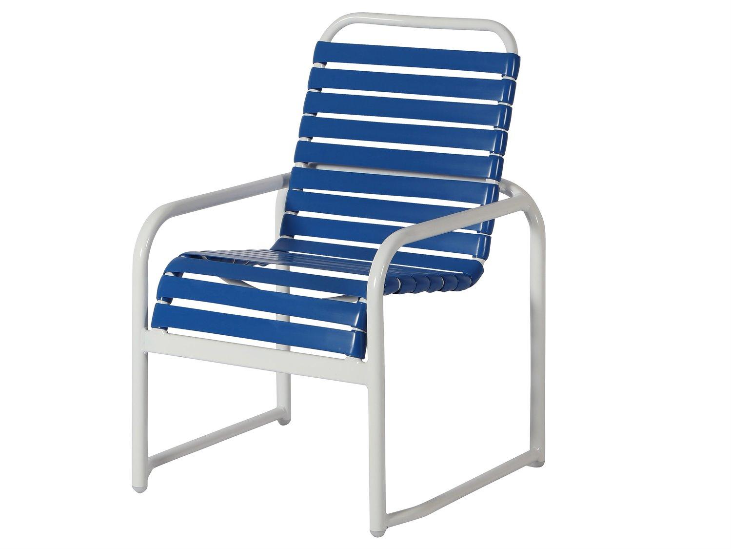 Windward Design Group Kings Strap Aluminum Stacking Outdoor Dining Arm Chair