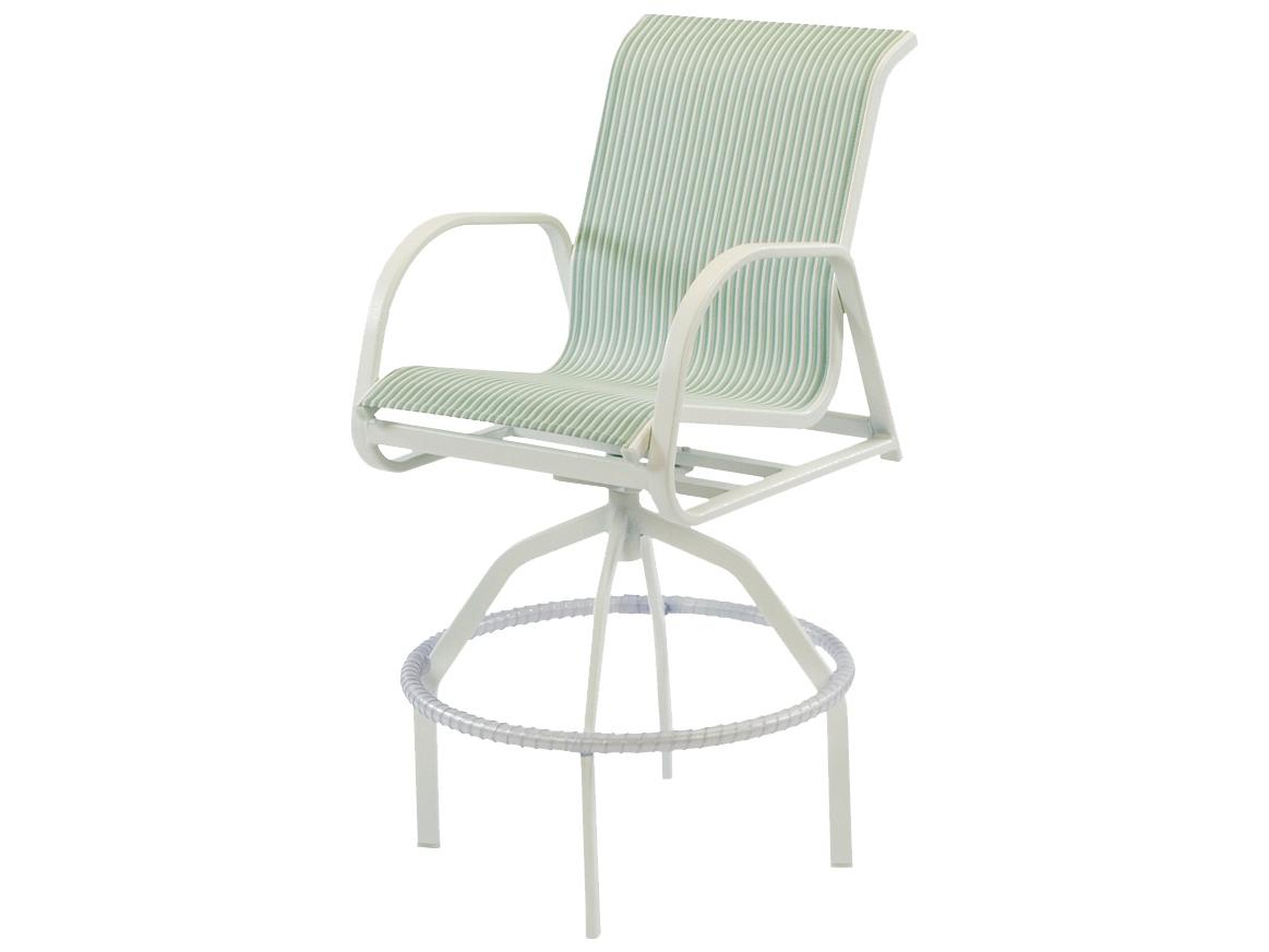 Windward Design Group Ocean Breeze Sling Aluminum Swivel Outdoor Patio Bar Chair
