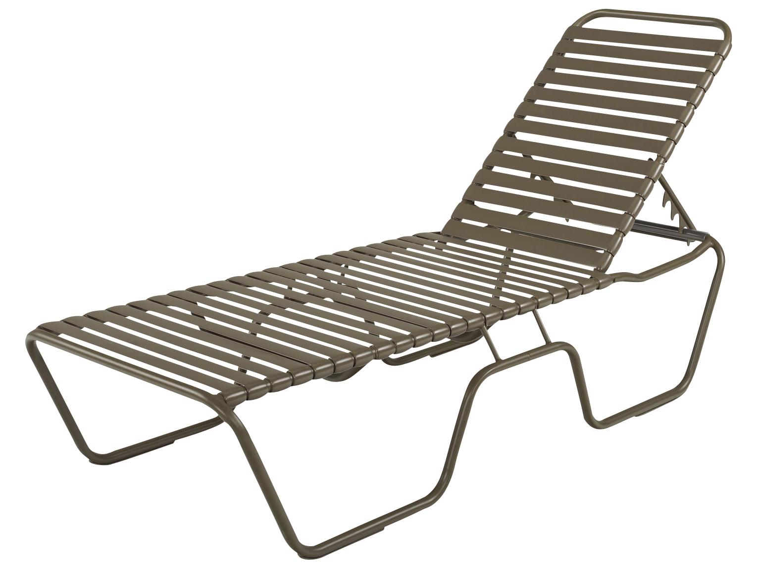 Windward Design Group Neptune Strap Aluminum Side Stacking Outdoor Patio Chaise Lounge
