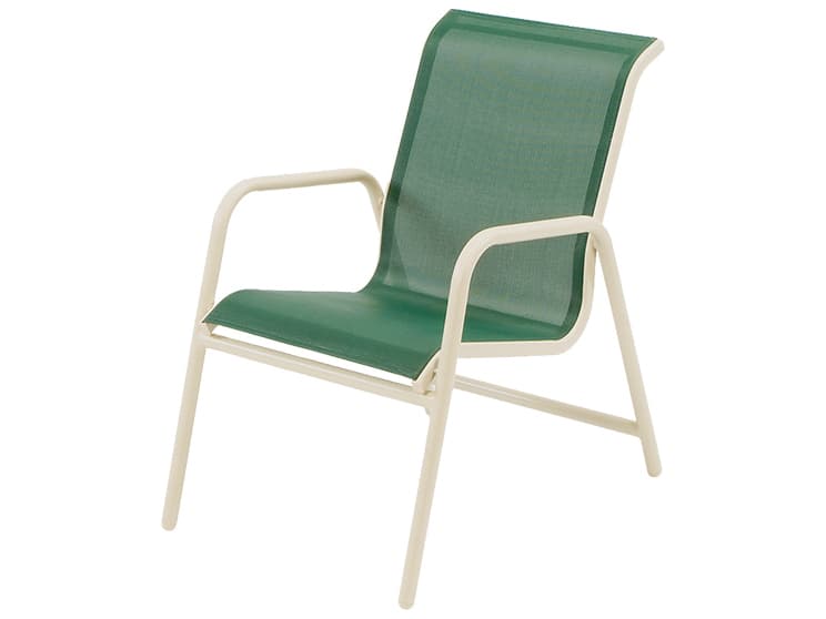 Windward Design Group Neptune Sling Aluminum Stacking Outdoor Dining Arm Chair