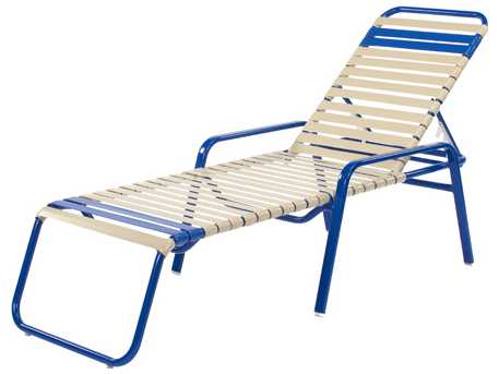 Windward Design Group Regatta Strap Aluminum Stacking Outdoor Chaise Lounge