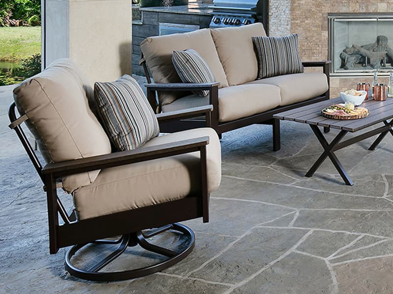 Windward Design Group Kingston Cushion MGP High Back Swivel Rocker Patio Lounge Chair