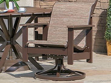 Windward Design Group Kingston Sling MGP Arm High Back Swivel Rocker Patio Dining Chair