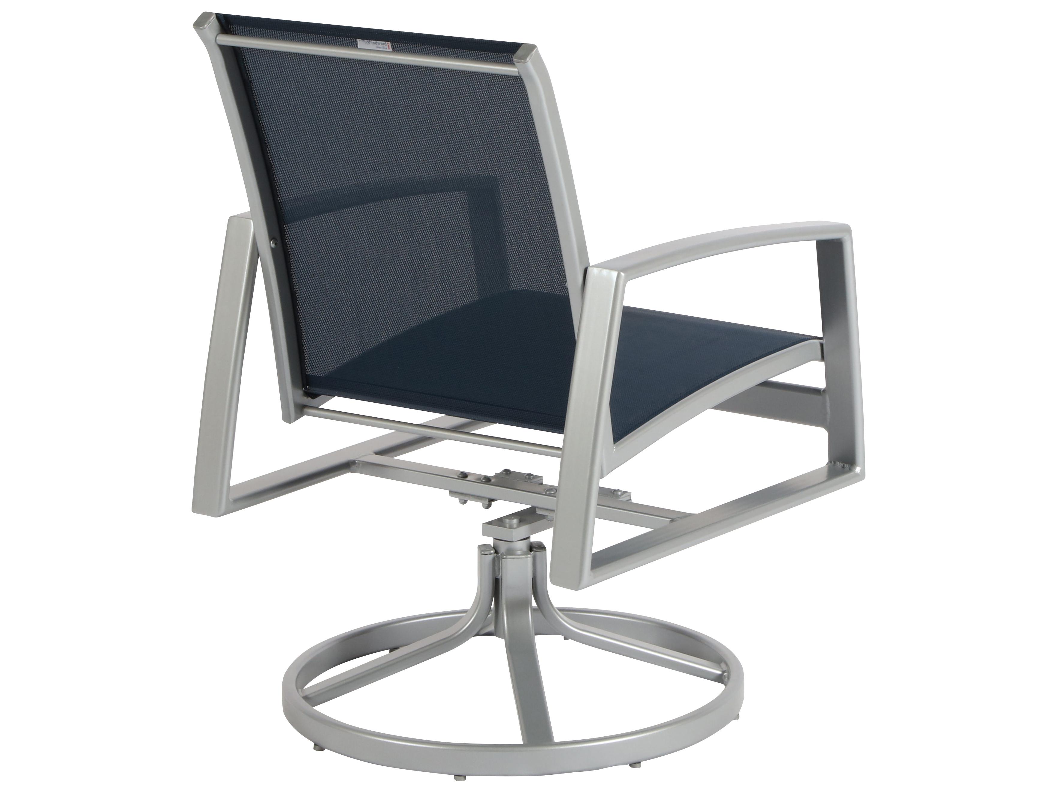 Windward Design Group Metro Sling Aluminum Swivel Rocker Patio Dining Arm Chair