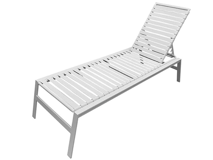 Windward Design Group Waterside Strap Aluminum Stacking Outdoor Patio Chaise Lounge