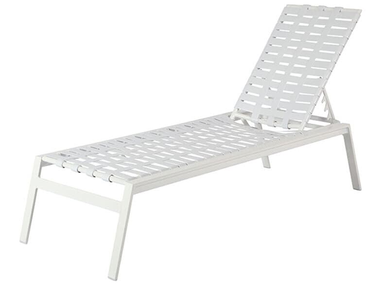 Windward Design Group Waterside Strap Crossweave Aluminum Stacking Patio Chaise Lounge