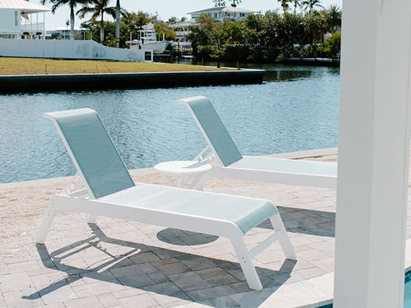 Windward Design Group Malibu MGP Strap Stacking Outdoor Patio Chaise Lounge