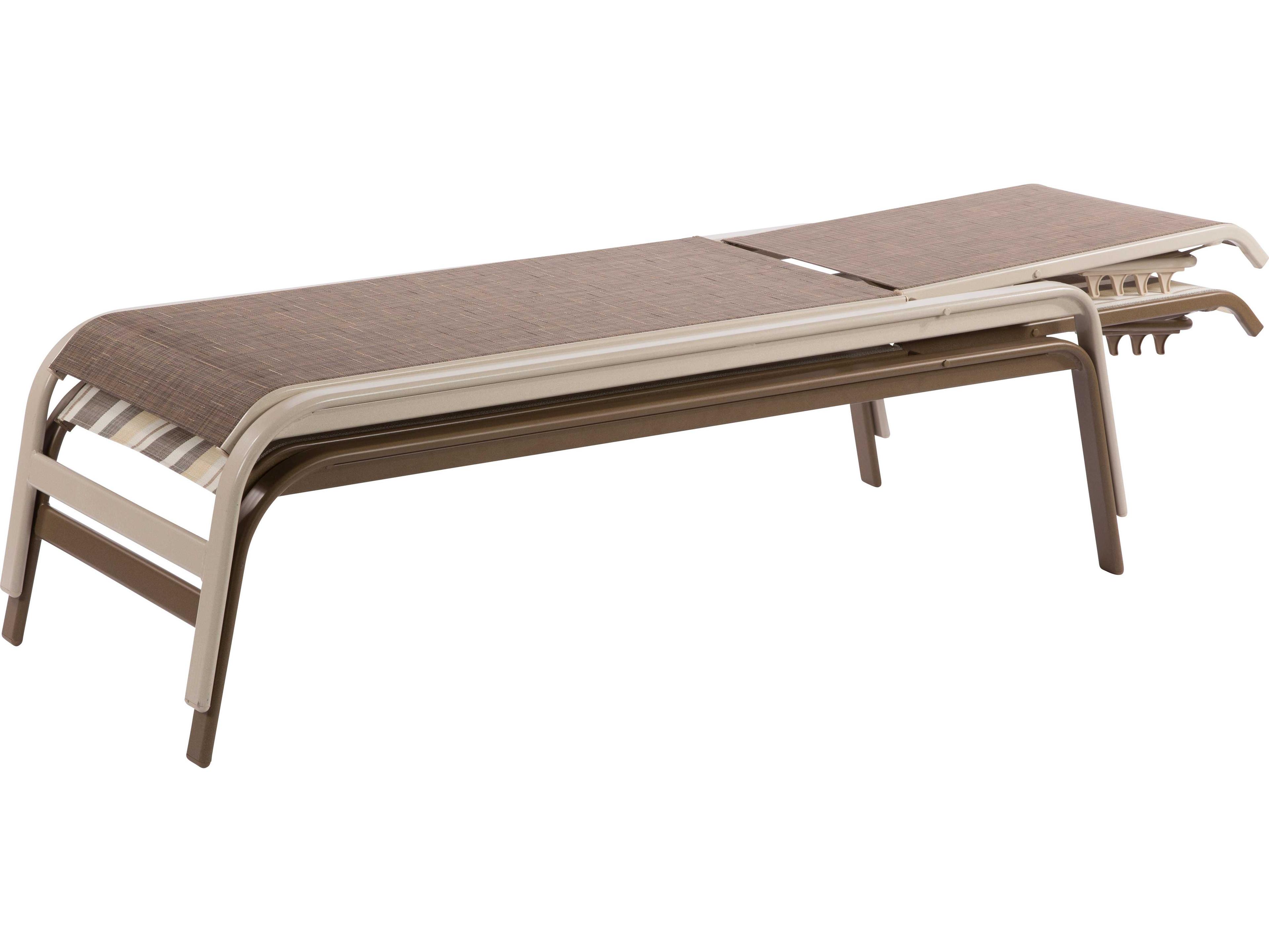 Windward Design Group Anna Maria Sling Aluminum Stacking Patio Chaise Lounge No Arms