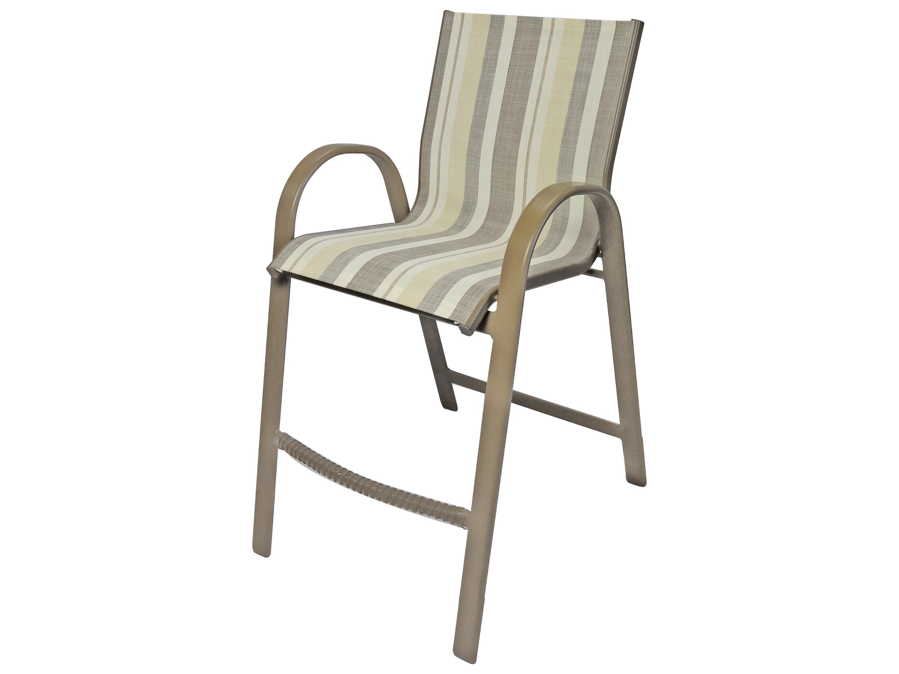 Windward Design Group Anna Maria Sling Aluminum Stacking Outdoor Bar Chair