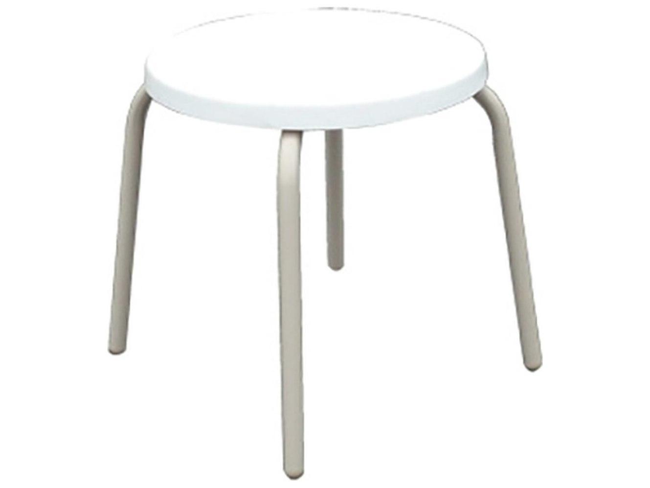 Windward Design Group Fiberglass Top Tables Aluminum Round Patio End Table