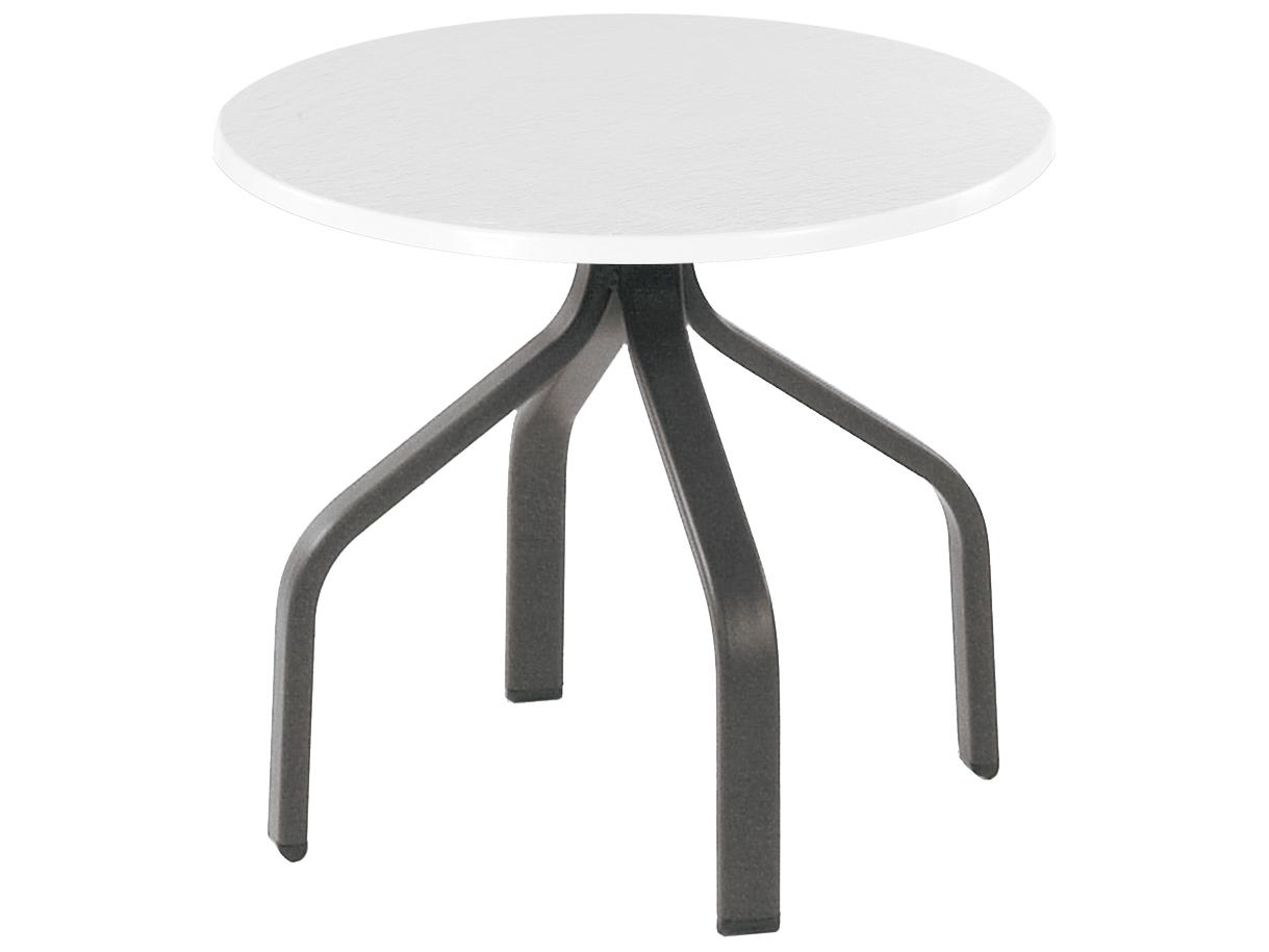 Windward Design Group Fiberglass Top Tables Aluminum Round Outdoor Patio Side Table
