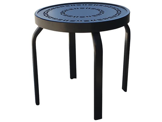 Windward Design Group Mayan Punched Aluminum Tables Aluminum Round Outdoor Side Table Stacking